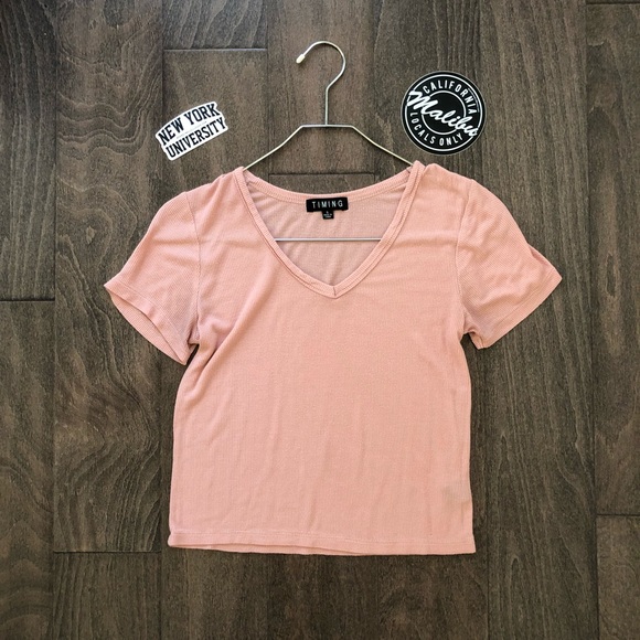 ribbed light pink top - Picture 3 of 4